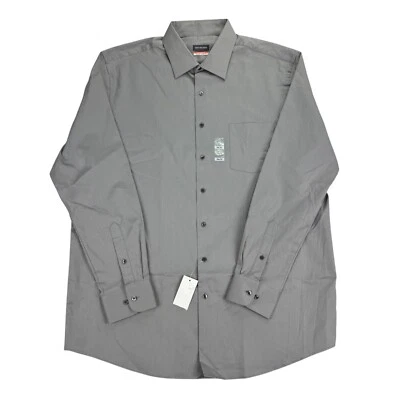 Van Heusen Mens Tall Fit Stain Shield Stretch Dress Shirt Gray 17.5 35/36 - Image 1 of 4