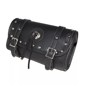 10" W MOTORCYCLE WATERPROOF STUDDED TOOL / FORK BAG w/ CONCHO FOR YAMAHA - YDC31 - Foto 1 di 5