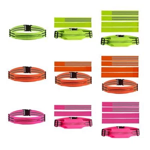 Reflective Running Belt Phone Holder Zip Pocket Glow Belt Running Waist Pack - Picture 1 of 22