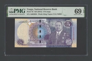Top Pop Tonga 5 Pa'anga ND (2015) P45 N003020 sin circular grado 69 - Imagen 1 de 2