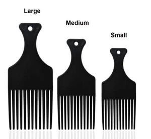 Afro Pik Fist Comb Plastic Untangle Set of 3 ( Large , Medium , Small ) - Picture 1 of 1
