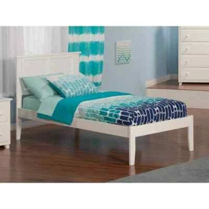 Madison White Twin XL Platform Bed with Open Foot Board - Picture 1 of 6