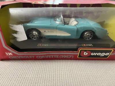Bburago 1/24 Chevrolet Corvette (1957) Cod. 0524 Burago Aperto Usato Come Nuovo - Immagine 1 di 4
