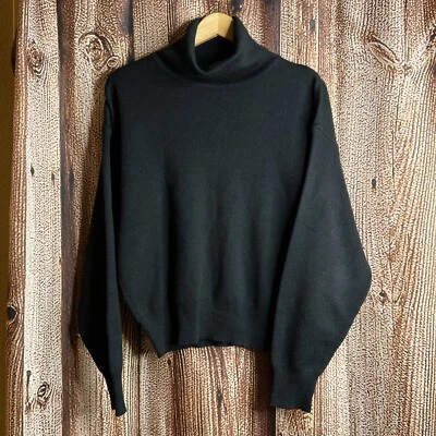 Vintage Obermeyer Mujer Cuello Alto Negro Grande Negro Mezcla Lana Foto 1 de 3