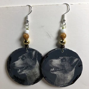 Jack Russell Terrier, Dog Earrings, Very Light Weight, By Gary Clark, Finished B - Picture 1 of 4
