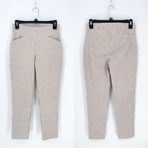 Versona Women's 4 Modern Windowpane Check Neutral Ankle Pants - Picture 1 of 9