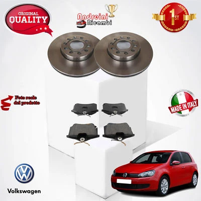 KIT 4 PASTIGLIE E 2 DISCHI POSTERIORI VOLKSWAGEN GOLF V 1.6 FUEL 102CV DAL 2007 - Immagine 1 di 4