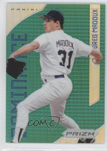 2012 Panini Prizm Dominance Green Prizms Greg Maddux #D4 HOF