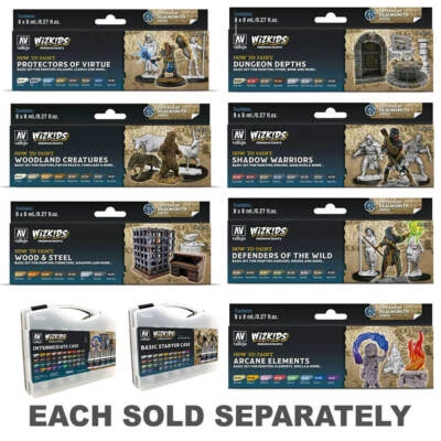 Vallejo Wizkids Premium Game Color Waterbased Acrylic Model Basic Paint Set - Bild 1 von 3