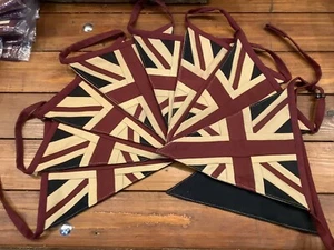 Vintage Union Jack Bunting Stunning sewn( Tea Dyed White ) - Picture 1 of 6