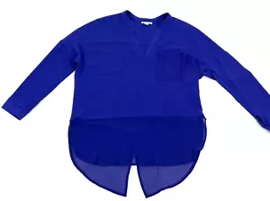 Mi Ami Francesca's tunica donna taglia S viola scollo a V blusa manica lunga top hilo - Foto 1 di 9