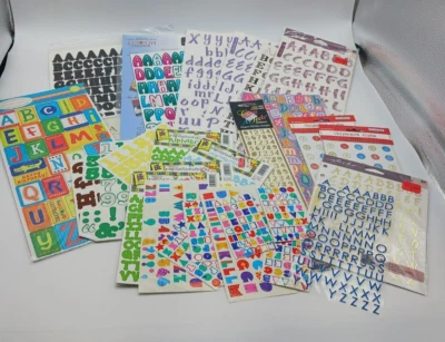 Lot Letters Numbers Alphabet Stickers Scrapbooking Paper Crafting Junk Journal - Image 1 of 4
