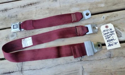 20 世纪 70 年代通用凯迪拉克 Eldorado 后中心安全带套装 * 勃艮第红色 * VGC  — 第 1/4 张图片