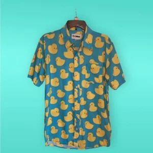 Camisa Tipsy Elves Para Hombres L Patitos de Goma Campamento Hawaiano Divertido Mordaza Estampado por Todas Partes - Imagen 1 de 7