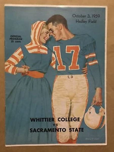 PROGRAMA DE FÚTBOL AMERICANO UNIVERSITARIO ESTATAL WHITTIER SACRAMENTO - 1959 - EX - Imagen 1 de 1