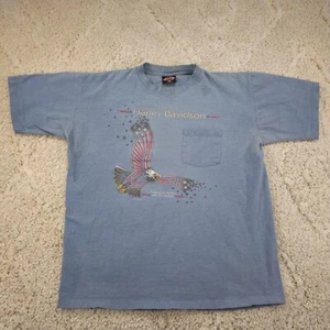 Vintage 1997 90s Harley-Davidson Mens T-Shirt Single Stitch Sz XL Freedom Eagles - Picture 1 of 17