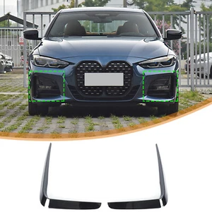 Front Bumper Side Fog Light Eyebrow Trim For BMW 4 Series G22 G23 Glossy Black - Picture 1 of 7