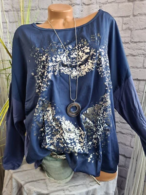 B. C. Bluse Tunika Shirt Oversize Langarm Aufdruck (6 716) Übergröße - Bild 1 von 4