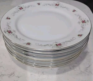 Lot Of 8 Crest Wood Fine China 1790R "Blossom Time" JAPAN Dinner Plate, 10 3/8" - Picture 1 of 9