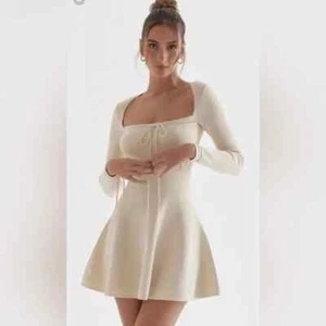 NEW, House of CB Caprice square-neck Knit mini dress Size M #MD371 - Picture 1 of 11