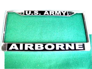 -U.S. ARMY-AIRBORNE-License Plate Frame-Chromed Cast Metal-#811027 - Bild 1 von 1