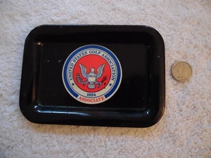 United States Golf Association BLACK SERVNG TRAY Associate 1894, 6 3/4" by 4 5/8 - Picture 1 of 6