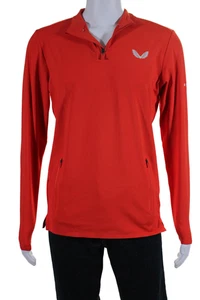 Castore Mens High Neck Quarter Zip Pullover Activewear Sweatshirt Orange Size S - Picture 1 of 5