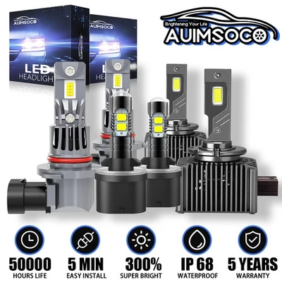 6x LED Headlight + Fog Light 9005 D1S 880 For 2003-2006 Cadillac Escalade EXT - Image 1 of 4