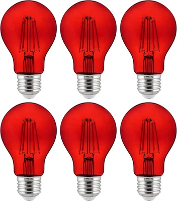 40943 LED Colored Filament A19 Light Bulb, 4.5 Watts, Medium E26 Base, 120 Volts - Image 1 of 4