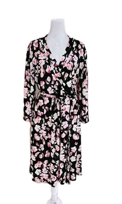 Liz Claiborne Women's Floral 3/4 Sleeve Belted Dress Size L Knee Length  - Image 1 of 4