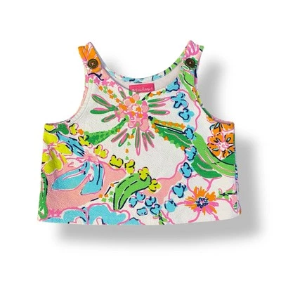 Camiseta sin mangas corta Lilly Pulitzer para Target Girls Nosey Posey talla M 7/8 Foto 1 de 4