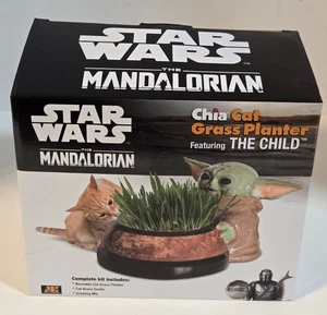 Star Wars The Mandalorian Chia Cat Grass Planter Featuring The Child - Picture 1 of 1