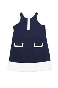 CZ Carolina Zapf Girls Sleeveless Zippered Knee Length Tank Dress Blue Size 8 - Picture 1 of 5
