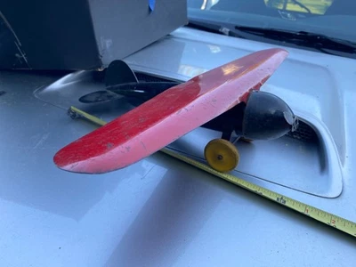 Antique Wyandotte Tin Toy Detroit Lockheed Vega 30's Steel Airplane Wood Wheels! - Image 1 of 4