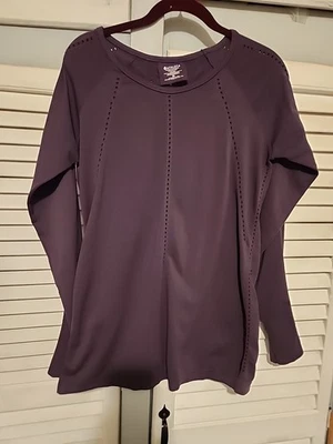 Pullover de nailon ciruela profunda Athleta para mujer manga larga en muy buen estado talla XL Foto 1 de 4