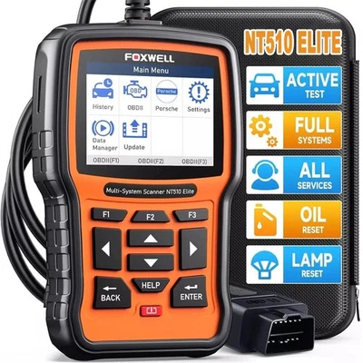 FOXWELL NT510 Elite For Porsche Full System Diagnostic TPMS ABS DPF OBD2 Scanner