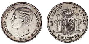 5 SILVER PESETAS / PLATA. DURO. MADRID. ALFONSO XII. 1878* EMM. XF- / EBC- - Imagen 1 de 1