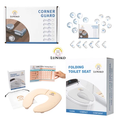 LuNiko Baby Safety Bundle Potty Seat Beige Corner Guards & Potty Chart Certified - Image 1 of 4