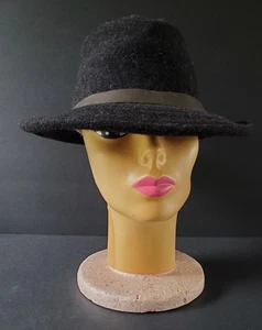 Vintage Filson Charcoal Wool Packer Hat 100% Wool Leather Band USA 1980's - Picture 1 of 10