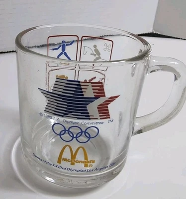 Olympic Committee Glass Mugs 1980 LA  from Mcdonald's***VINTAGE*** 1984 Olympics - Image 1 of 4