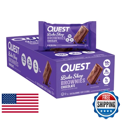 Barras de proteína Quest Nutrition chocolate brownie 10g proteína baixo carboidrato 10 unidades - Imagem 1 de 4
