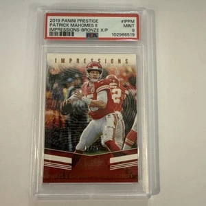2019 Panini Prestige Patrick Mahomes Impressions XP Bronze /25 PSA 9 #IPPM POP 1 - Picture 1 of 6