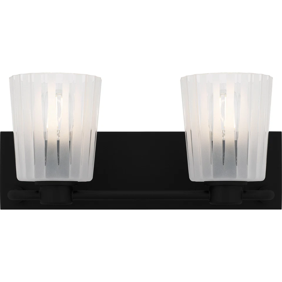 Luz de tocador Quoizel RAY8616 gris 2 luces 16" W - negra Foto 1 de 4