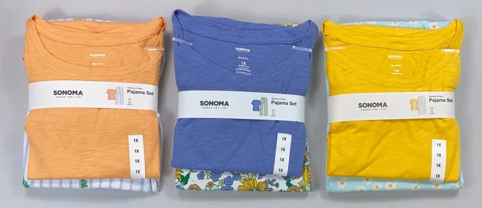Conjunto de pijama feminino Sonoma plus size 2 peças camisa calça roupa de dormir - Imagem 1 de 1