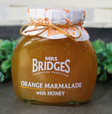 MRS. BRIDGES OF SCOTLAND, SET OF 2 JARS, ORANGE MARMALADE with HONEY, IMPORTED - Image 1 of 3