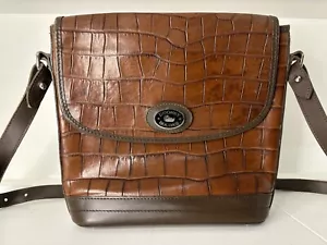 Dooney & Bourke Schultertasche aus Leder mit Krokoprägung - Braun - Bild 1 von 6