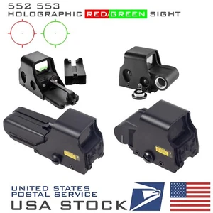 552 553 Red Green Dot Holographic Reflex Sight Scope Hunting Tactical 20mm Rail - Picture 1 of 21