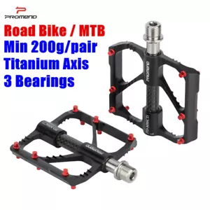 PROMEND Titanium 3 Bearings Ultralight 200g MTB Bike Pedals Road Bicycle Pedals - Picture 1 of 24