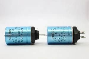 ELECTROLYTIC CAPACITOR TROBO 47 + 47uF 350V NOS. 2PC. CA35U700 - Bild 1 von 1