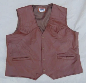 Duke Haband Brown Patchwork Leather vest , Size XXL, good cond., free shipping - Picture 1 of 6